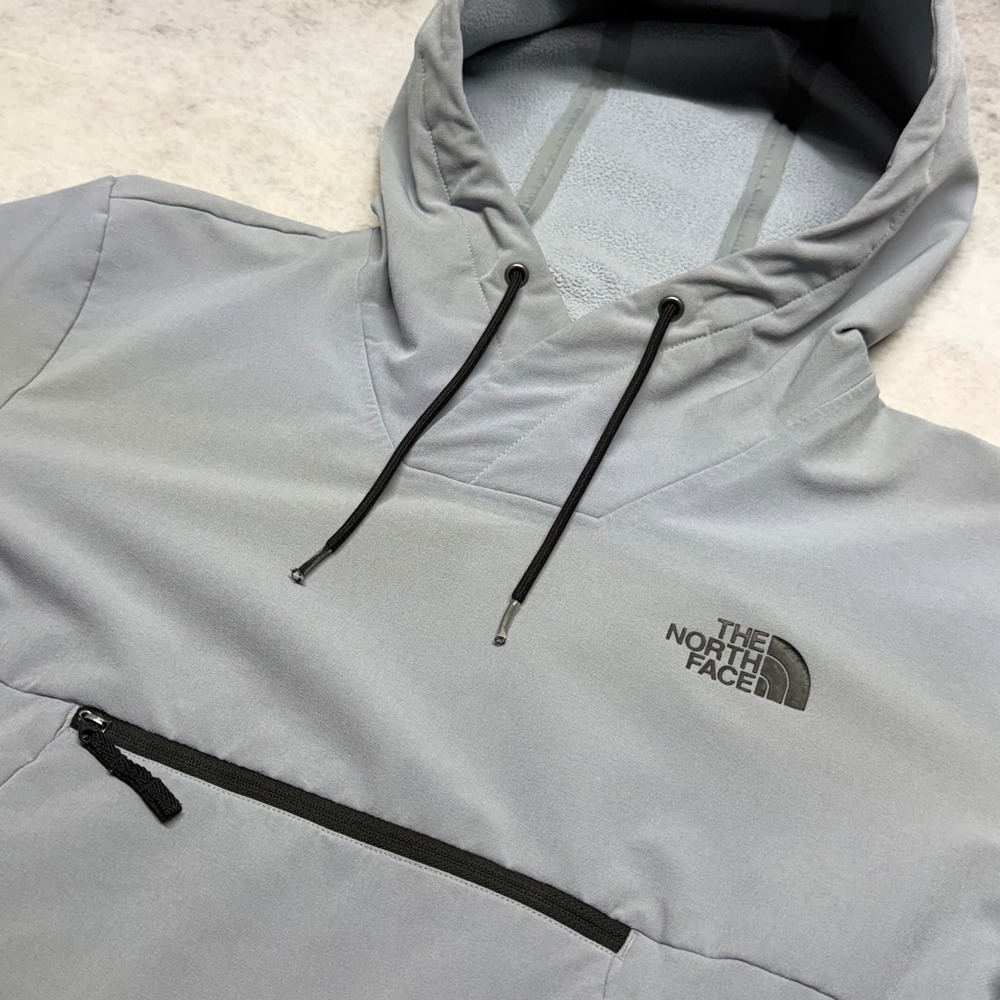 The North Face Anorak Pullover Womens XL Gray Fleece Lined Hooded Outdoors Coat - Picture 2 of 10